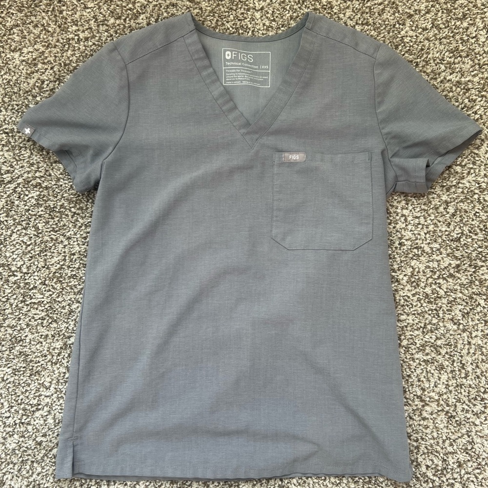 Figs Dark Space Grey Catarina One-Pocket Scrub Top XXS